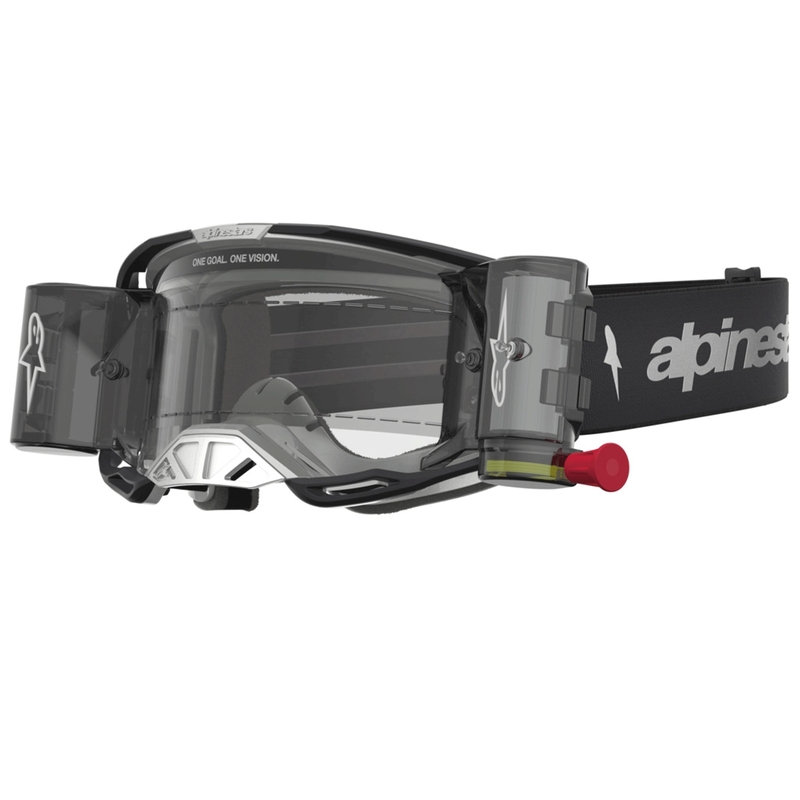 Alpinestars Vision 8 Amber Roll-Off Wide Vision -motocrosslasit Musta-Hopea