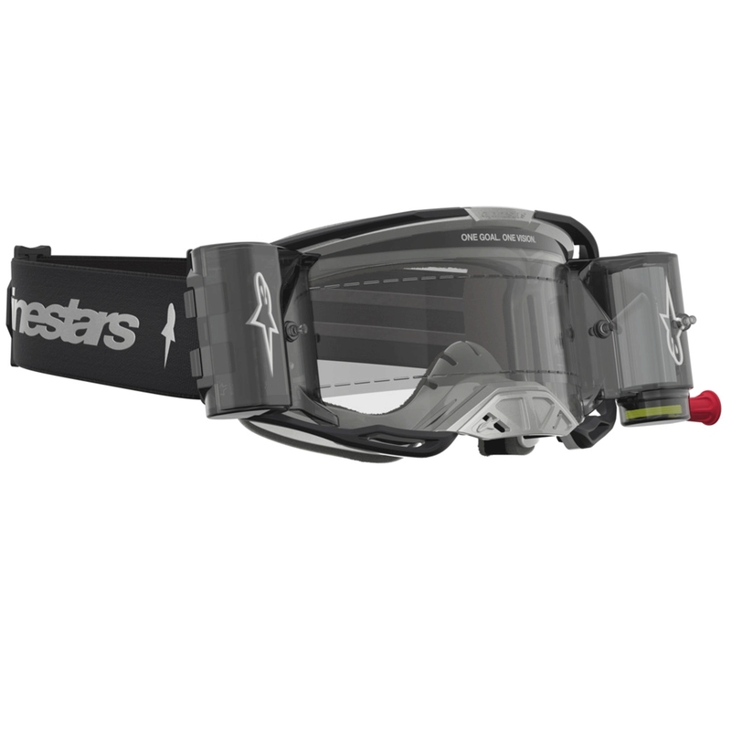 Alpinestars Vision 8 Amber Roll-Off Wide Vision -motocrosslasit Musta-Hopea