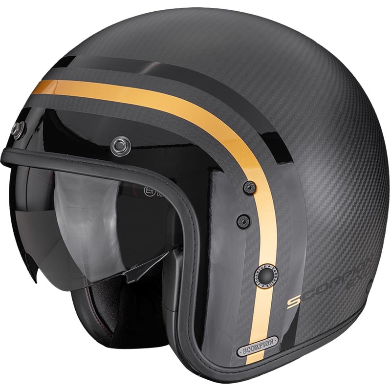 Scorpion Belfast II Carbon Regal Avokypärä Moottoripyöräkypärä Mattamusta-Kultainen