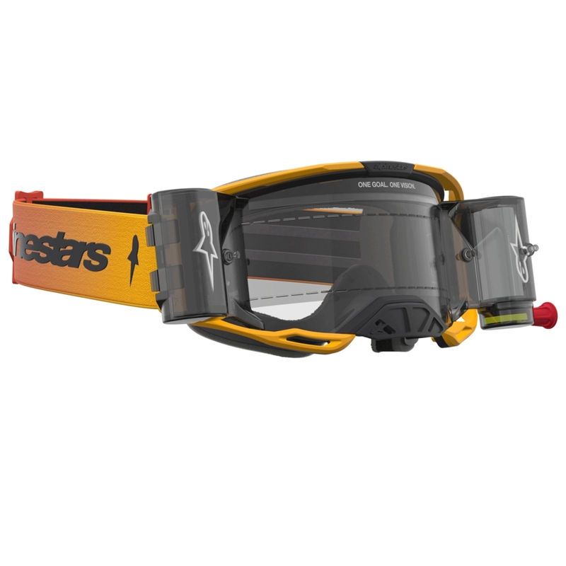 Alpinestars Vision 8 Amber Roll-Off Motocross Suojalasit Kelta-Punainen-Musta