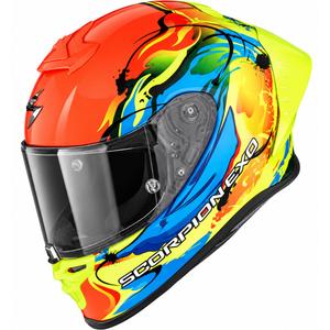 Scorpion EXO-R1 EVO II Air Thrust -moottoripyöräkypärä, fluo punainen-sini-keltainen