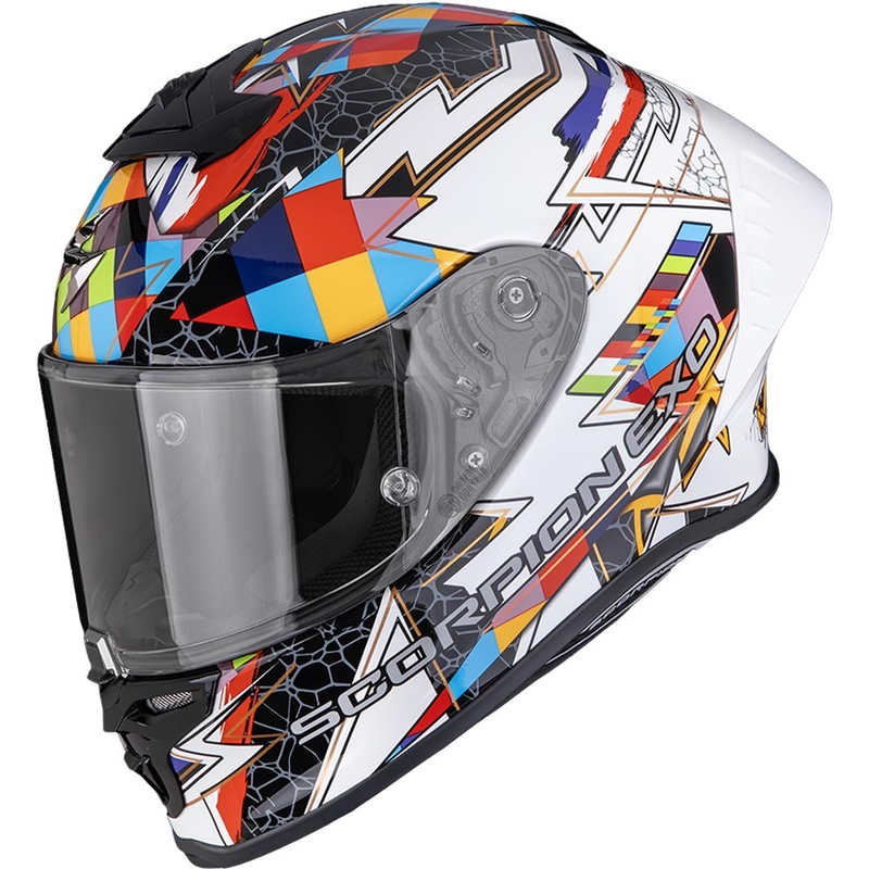 Scorpion EXO-R1 EVO II Air Pouls -moottoripyöräkypärä, valkoinen-monivärinen