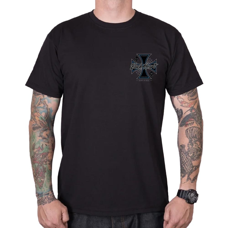 T-paita Black Heart Chopper Cross musta