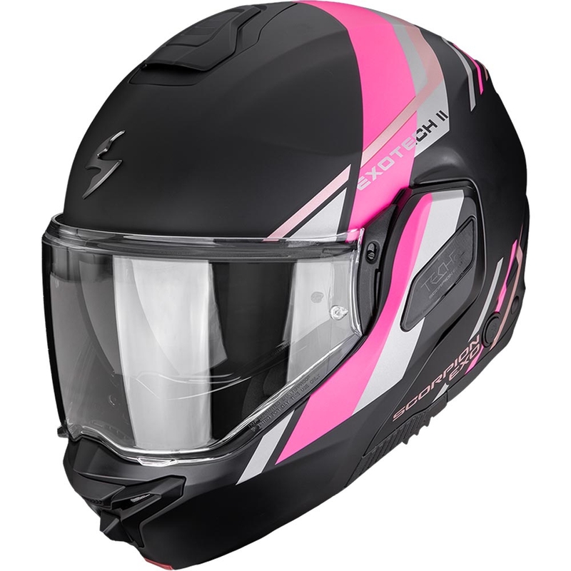 Scorpion EXO-TECH II Markus avattava moottoripyöräkypärä mattamusta-pinkki