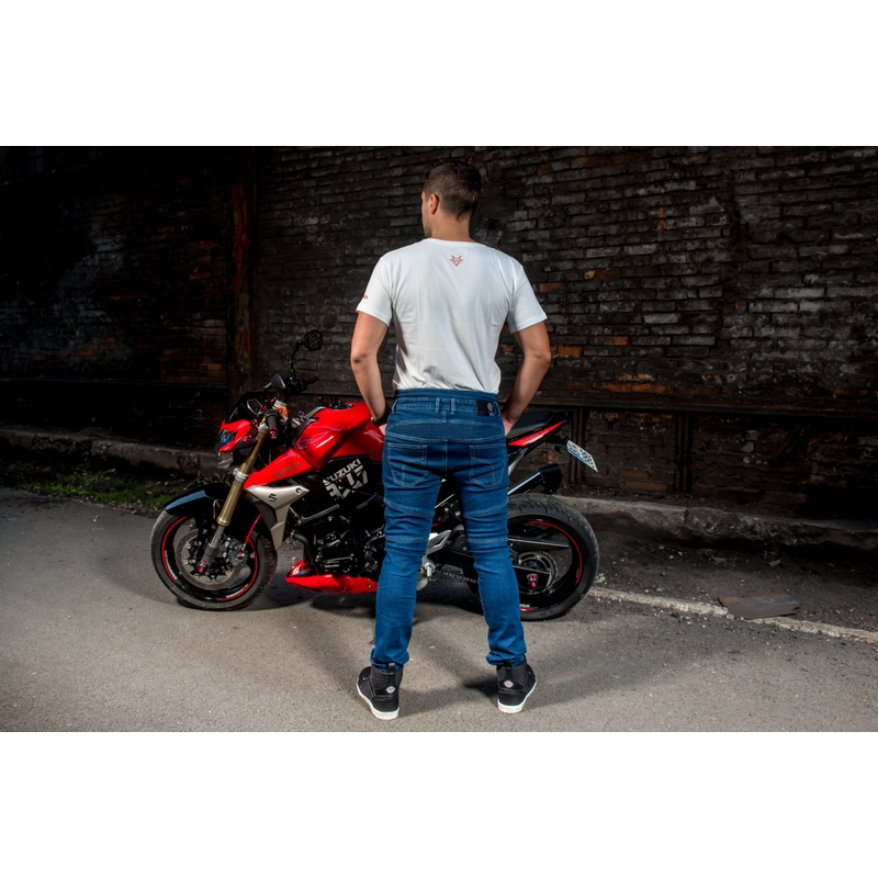 Jeansy na motorku Street Racer Basic modré výprodej