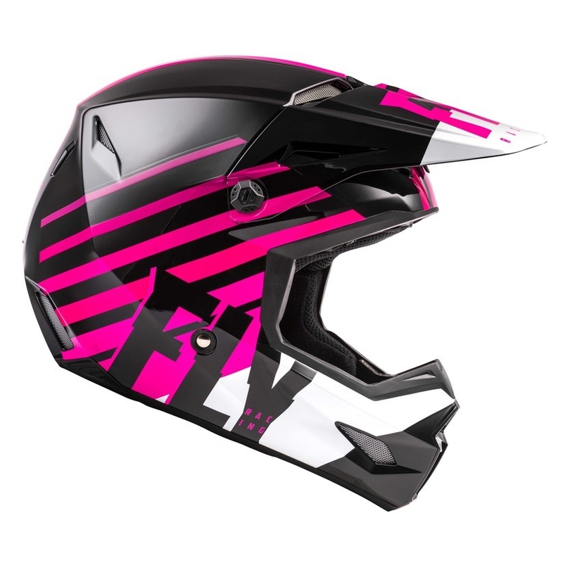 Motokrosová přilba FLY Racing Kinetic Thrive růžovo-černo-bílá