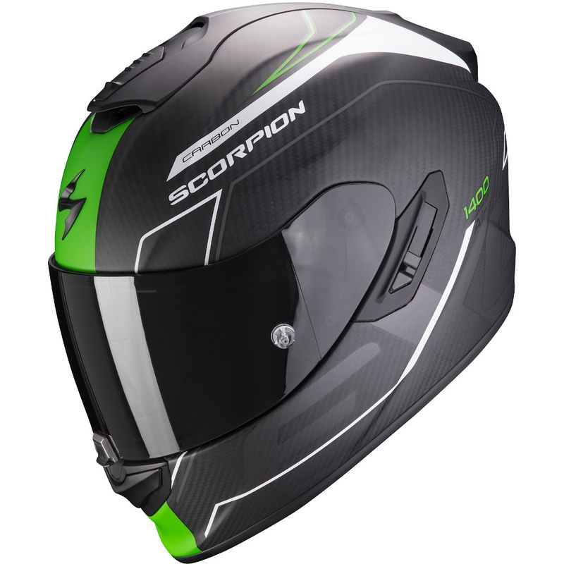 Integrální přilba Scorpion EXO-1400 Carbon Air Beaux černo-bílo-zelená výprodej