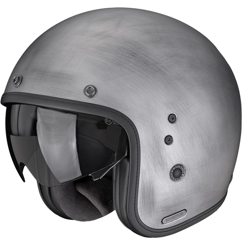 Scorpion Belfast II Scratch -avokypärä moottoripyörälle, hopea