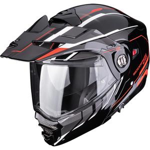 Enduro-moottoripyöräkypärä Scorpion ADX-2 Walt musta-hopea-punainen