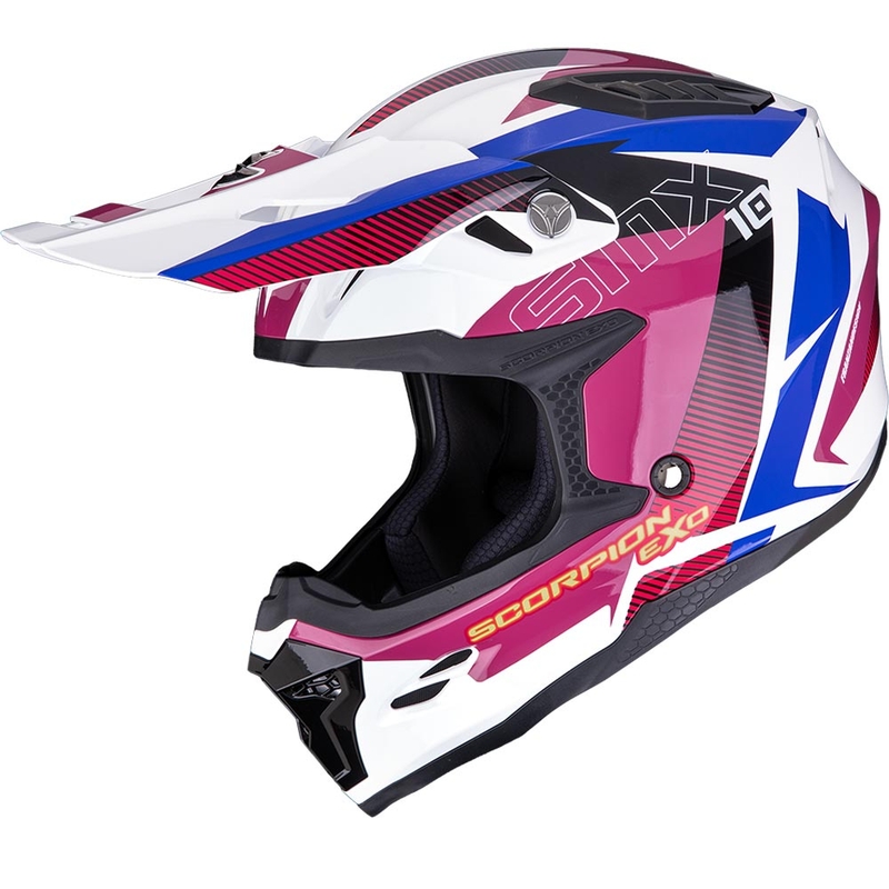 Scorpion SMX-10 Speed motocross-kypärä valkoinen-pinkki-sininen