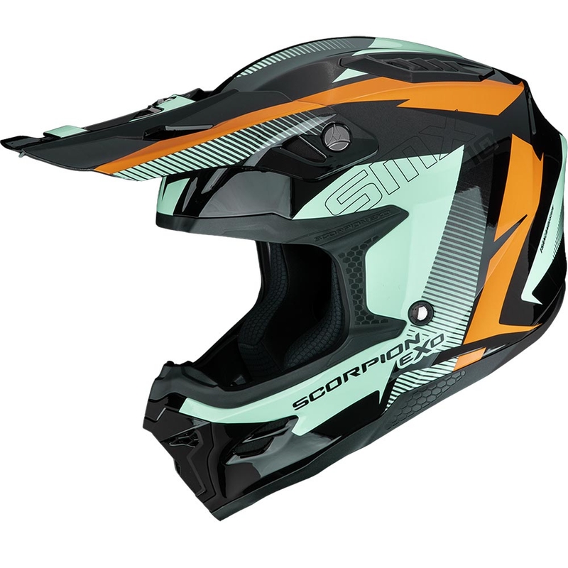 Scorpion SMX-10 Speed motocrosskypärä musta-oranssi-vihreä