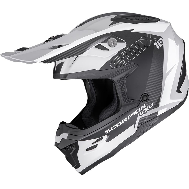 Scorpion SMX-10 Speed motocrosskypärä mattaharmaa-musta-valkoinen