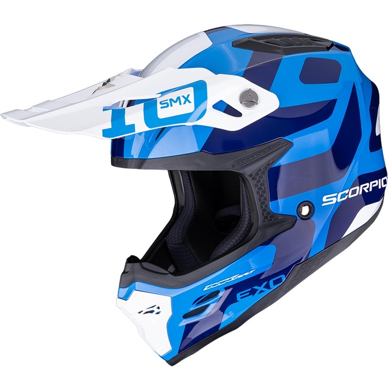 Scorpion SMX-10 Leap motocrossikypärä sini-valkoinen