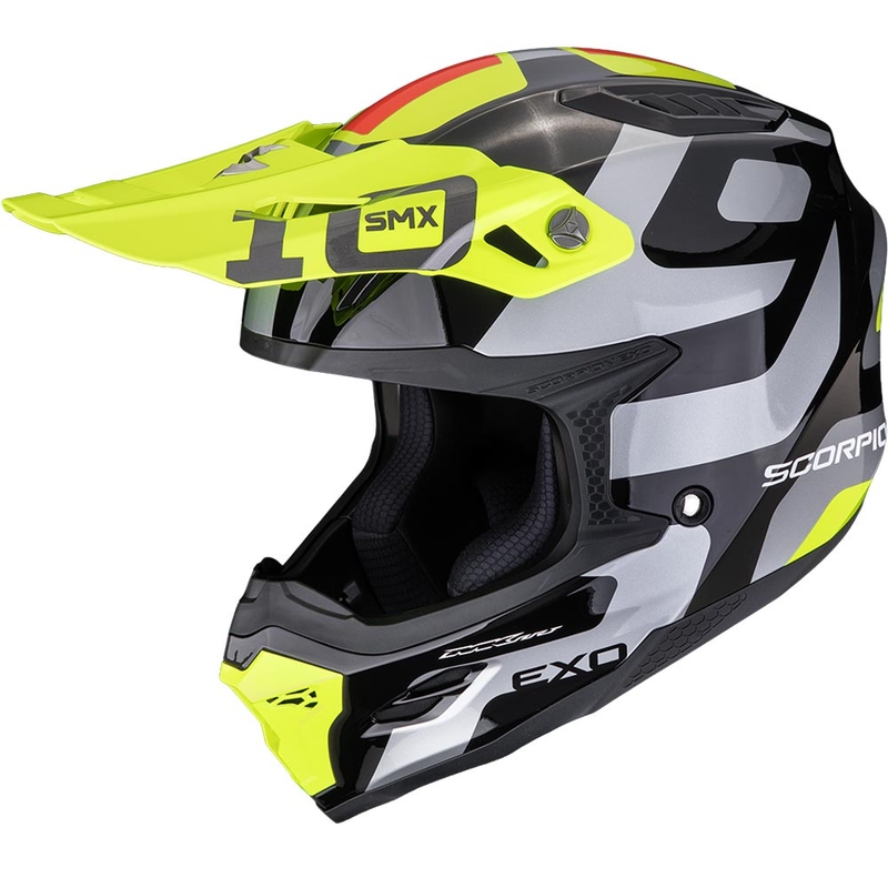 Scorpion SMX-10 Leap crossikypärä musta-hopea-fluo keltainen