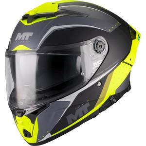 Kokokasvoinen moottoripyöräkypärä MT Thunder 4 R SV Wind Tunnel B3 musta-harmaa-fluo-keltainen