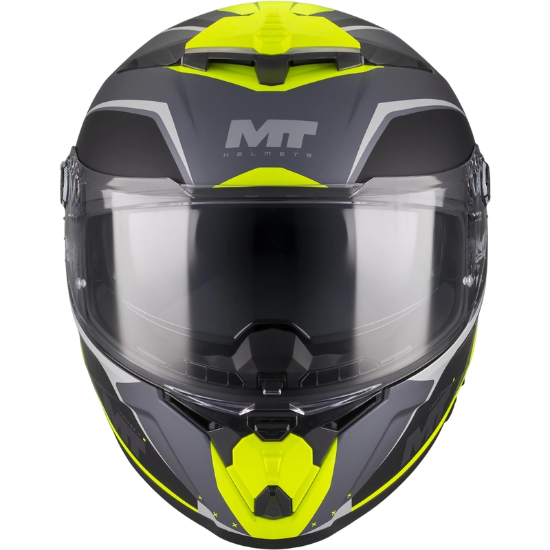 Kokokasvoinen moottoripyöräkypärä MT Thunder 4 R SV Wind Tunnel B3 musta-harmaa-fluo-keltainen