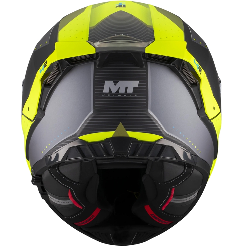 Kokokasvoinen moottoripyöräkypärä MT Thunder 4 R SV Wind Tunnel B3 musta-harmaa-fluo-keltainen