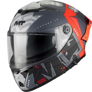 Kokokasvoinen moottoripyöräkypärä MT Thunder 4 R SV Canvas C5 musta-harmaa-punainen