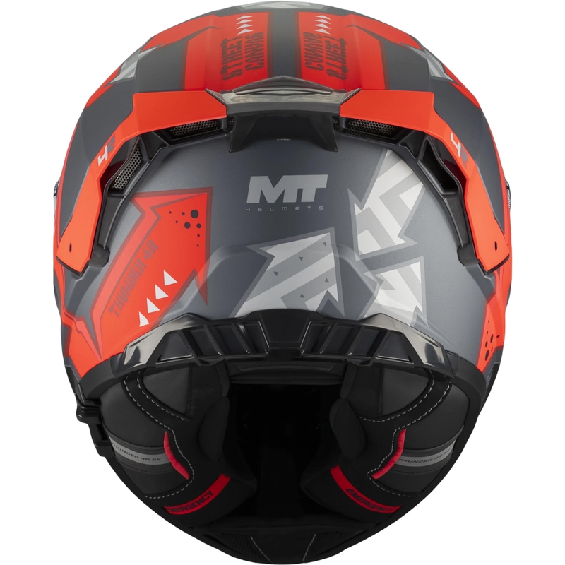 Kokokasvoinen moottoripyöräkypärä MT Thunder 4 R SV Canvas C5 musta-harmaa-punainen