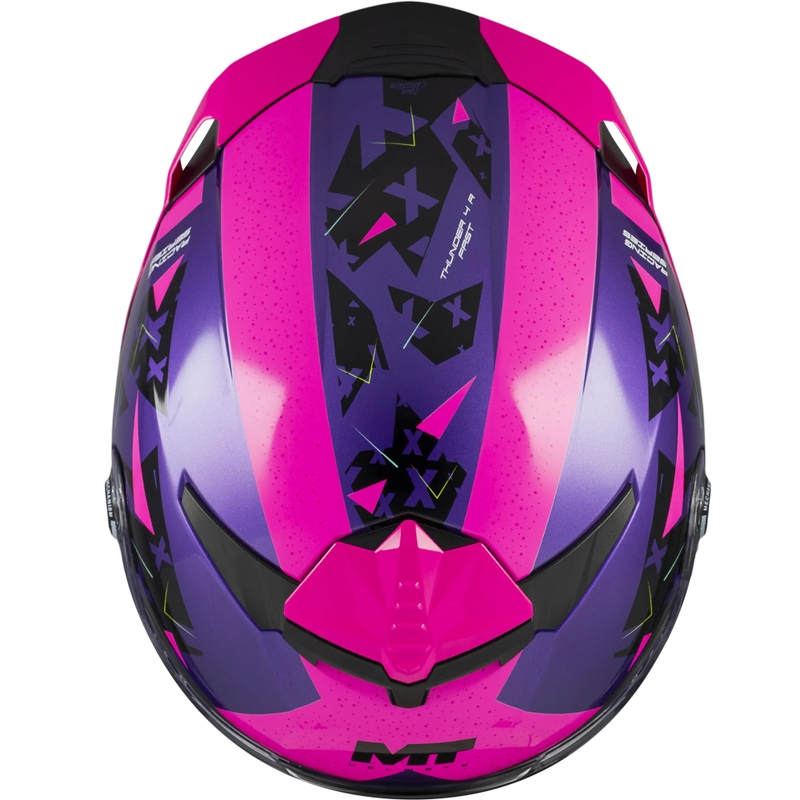 Kokokasvoinen moottoripyöräkypärä MT Thunder 4 R SV Fast C8 violetti-pinkki-musta