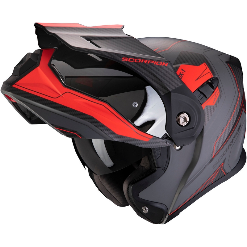 Výklopná enduro přilba Scorpion ADX-1 Tucson šedo-červená výprodej