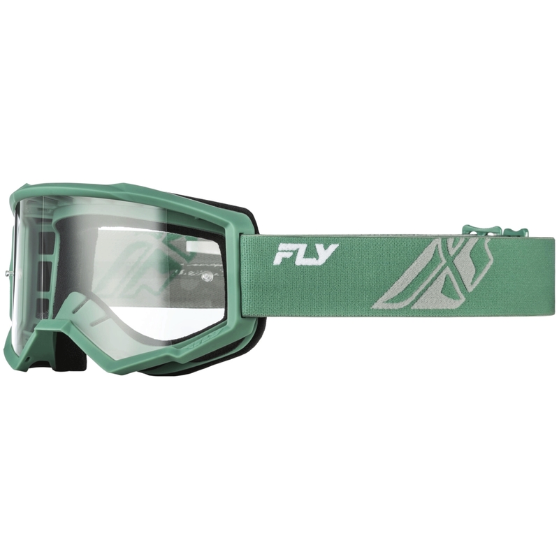Fly Racing Focus vihreät motocrosslasit kirkkailla linsseillä