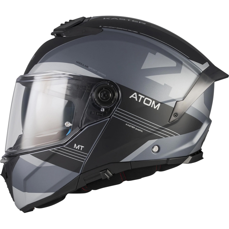 Avattava moottoripyöräkypärä MT Atom 2 SV Kaster C2 mattamusta-harmaa