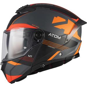 Avattava moottoripyöräkypärä MT Atom 2 SV Kaster C14 mattamusta-harmaa-oranssi