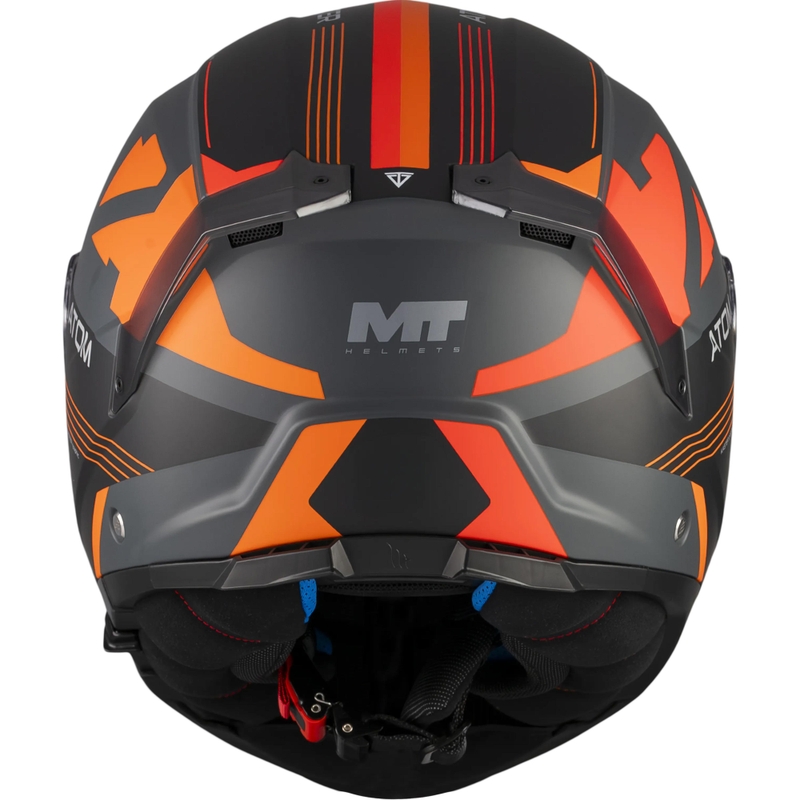 Avattava moottoripyöräkypärä MT Atom 2 SV Kaster C14 mattamusta-harmaa-oranssi
