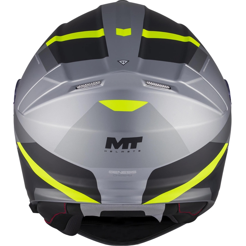 Avattava moottoripyöräkypärä MT Genesis R SV Cheeky C3 musta-harmaa-fluo-keltainen