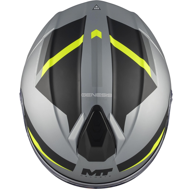 Avattava moottoripyöräkypärä MT Genesis R SV Cheeky C3 musta-harmaa-fluo-keltainen