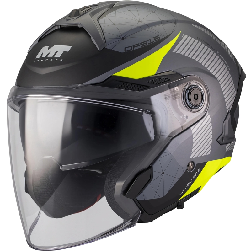 Avokypärä MT Cosmo SV Zafiro C3 mattamusta-harmaa-fluo-keltainen