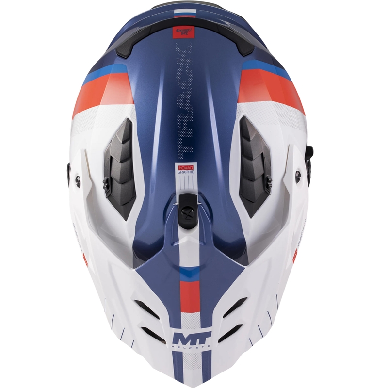Enduro-moottoripyöräkypärä MT Track SV Nomad C0 sini-valko-punainen