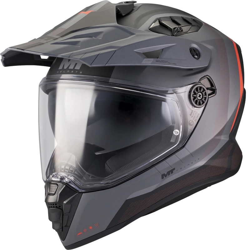 Enduro-moottoripyöräkypärä MT Track SV Nomad B25 mattamusta-harmaa-punainen
