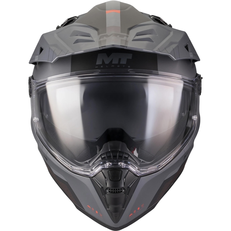 Enduro-moottoripyöräkypärä MT Track SV Nomad B25 mattamusta-harmaa-punainen