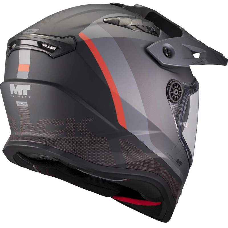 Enduro-moottoripyöräkypärä MT Track SV Nomad B25 mattamusta-harmaa-punainen