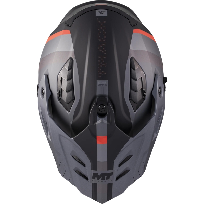 Enduro-moottoripyöräkypärä MT Track SV Nomad B25 mattamusta-harmaa-punainen