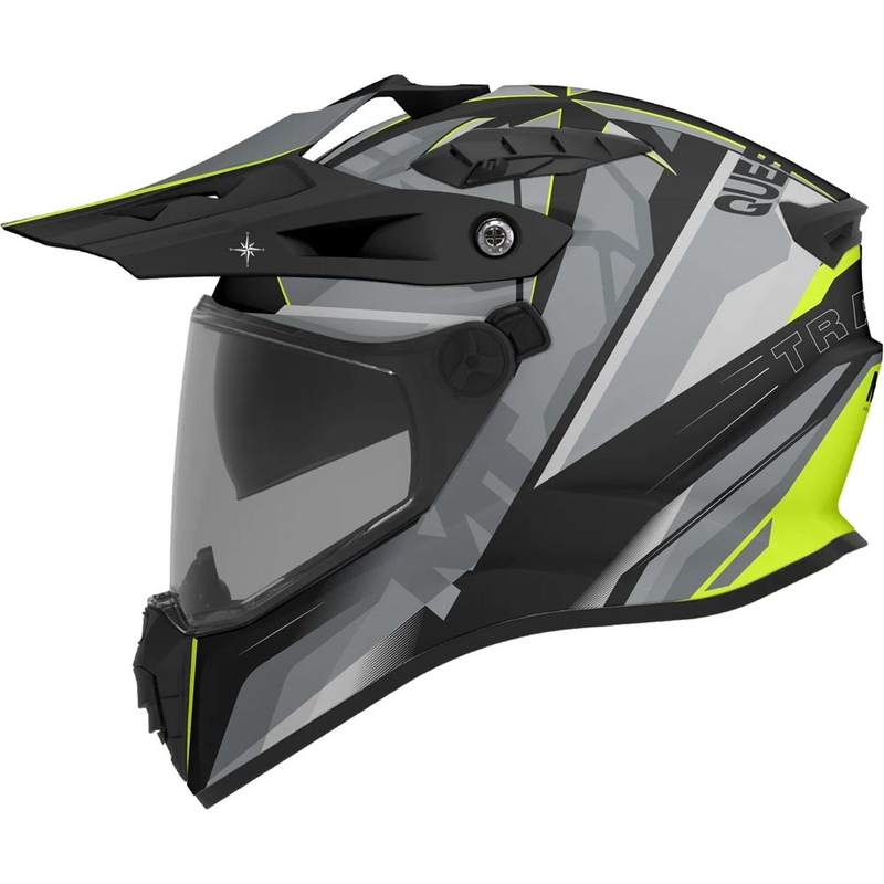 Enduro-moottoripyöräkypärä MT Track SV Questor C23 mattaharmaa-musta-fluo keltainen