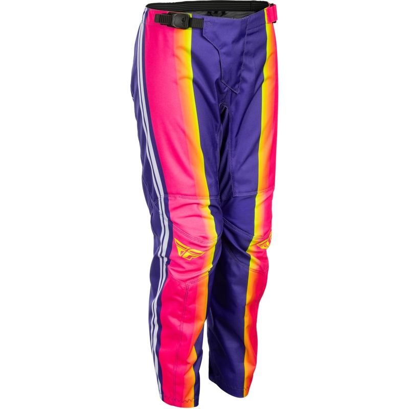 Lasten motocross-housut FLY Racing F-16 Raze violetti-punainen-keltainen