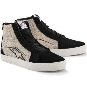Alpinestars Ride-63 Canvas MP-saappaat Musta-Vaaleanharmaa-Valkoinen