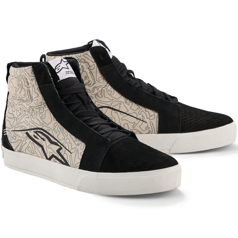 Alpinestars Ride-63 Canvas MP-saappaat Musta-Vaaleanharmaa-Valkoinen
