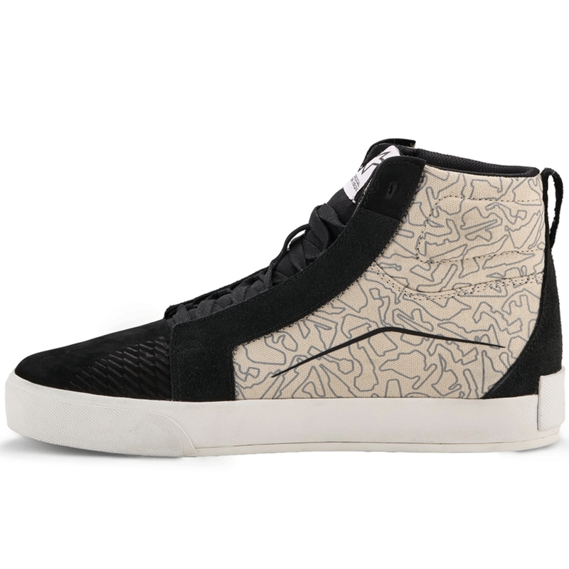Alpinestars Ride-63 Canvas MP-saappaat Musta-Vaaleanharmaa-Valkoinen