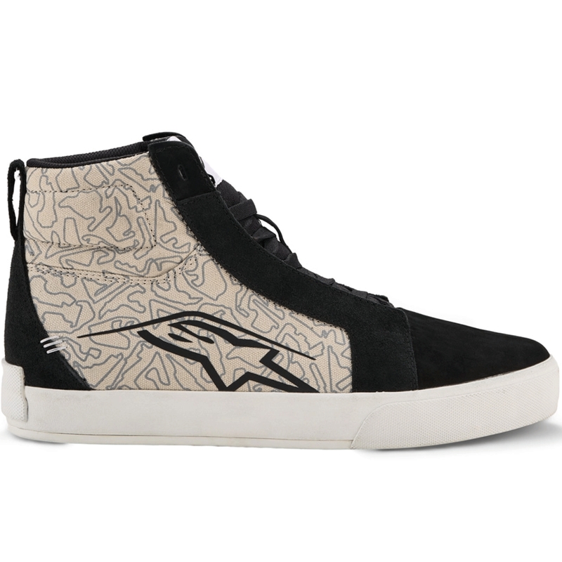 Alpinestars Ride-63 Canvas MP-saappaat Musta-Vaaleanharmaa-Valkoinen