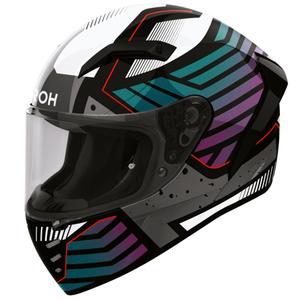 Airoh Connor Flex täysikokoinen moottoripyöräkypärä valkoinen-harmaa-sini-violetti