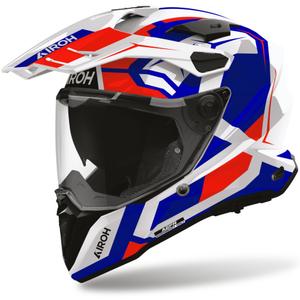 Enduro-moottoripyöräkypärä Airoh Commander 2 Polar sini-punainen