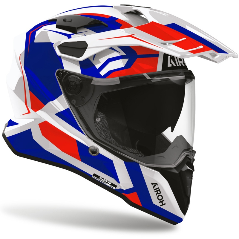 Enduro-moottoripyöräkypärä Airoh Commander 2 Polar sini-punainen