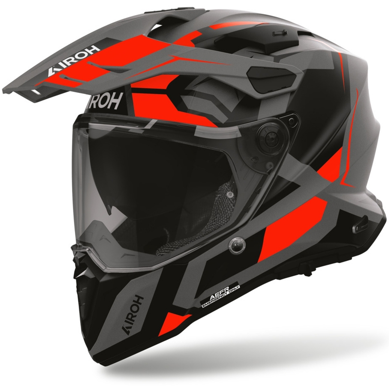 Enduro-moottoripyöräkypärä Airoh Commander 2 Polar mattapunainen