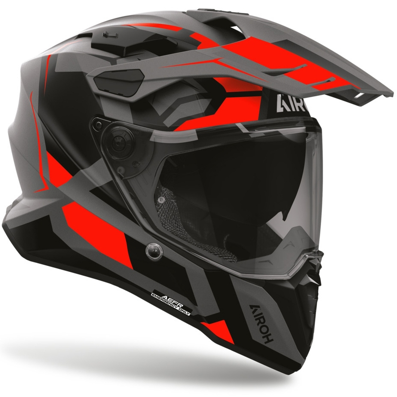 Enduro-moottoripyöräkypärä Airoh Commander 2 Polar mattapunainen