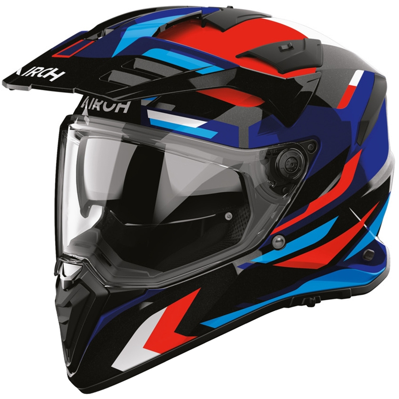 Enduro-moottoripyöräkypärä Airoh BADX-X Glitch sini-punainen