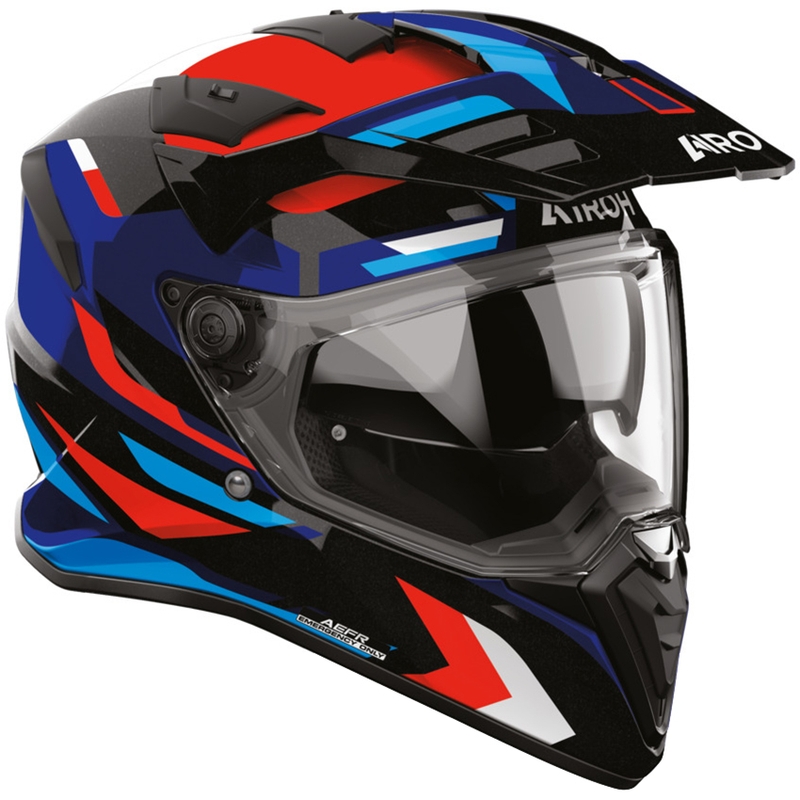 Enduro-moottoripyöräkypärä Airoh BADX-X Glitch sini-punainen